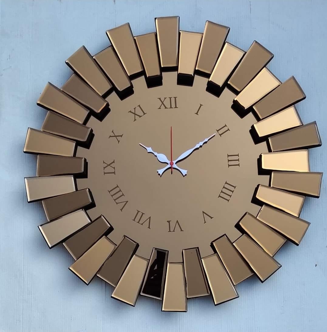 2d Glass designer wall clock idekors