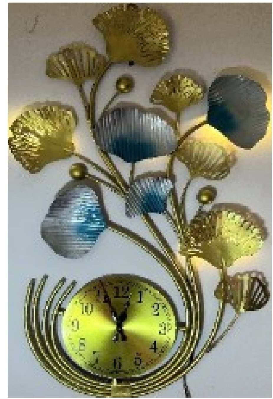 Contemporary Flower Wall Clock Panel with led light idekors