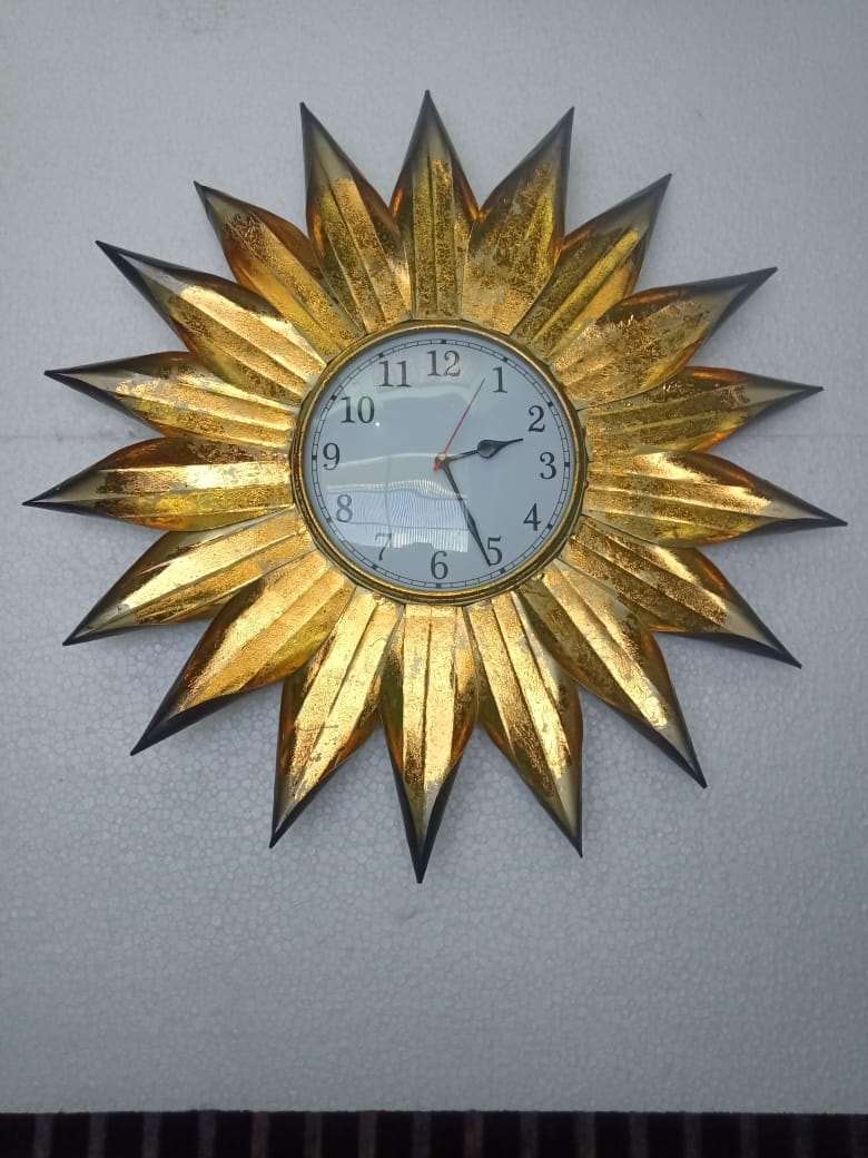Deisgner star clock foil work wall clock panel idekors