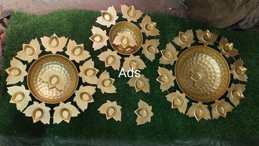 Etched Lotus Urli Set of 9 idekors