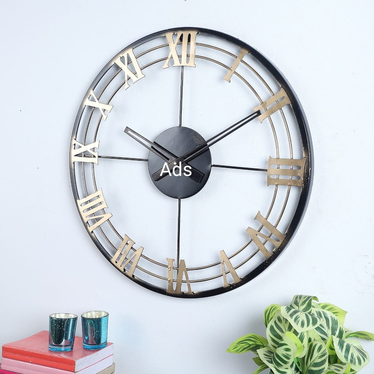 Metal wall clock panel idekors