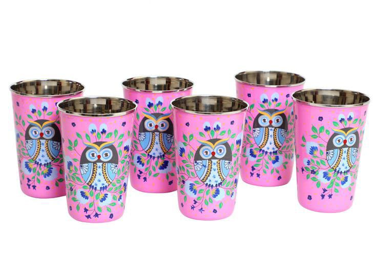 Stainless steel designer mug set of 6 pieces idekors
