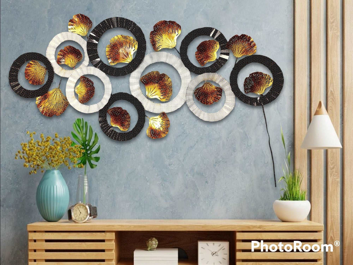 Wall Decor circles contemprary with led light idekors