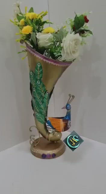 Metal Vase peacock